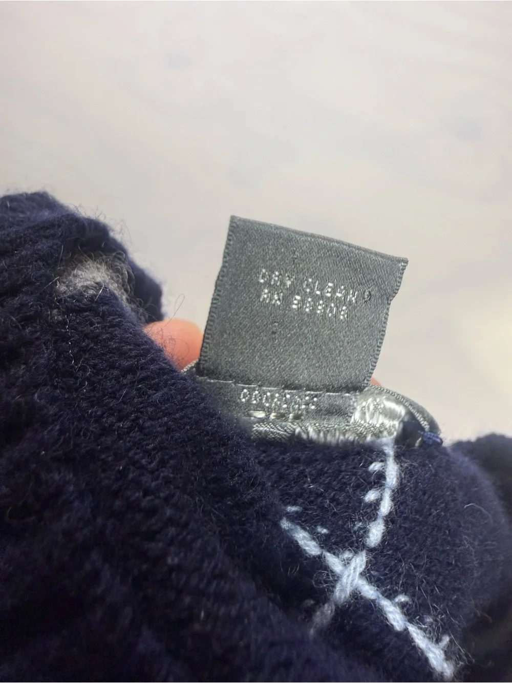 Daniel Cremieux 100% Cashmere Argyle Sweater Men's Large Blue Gray Crewneck